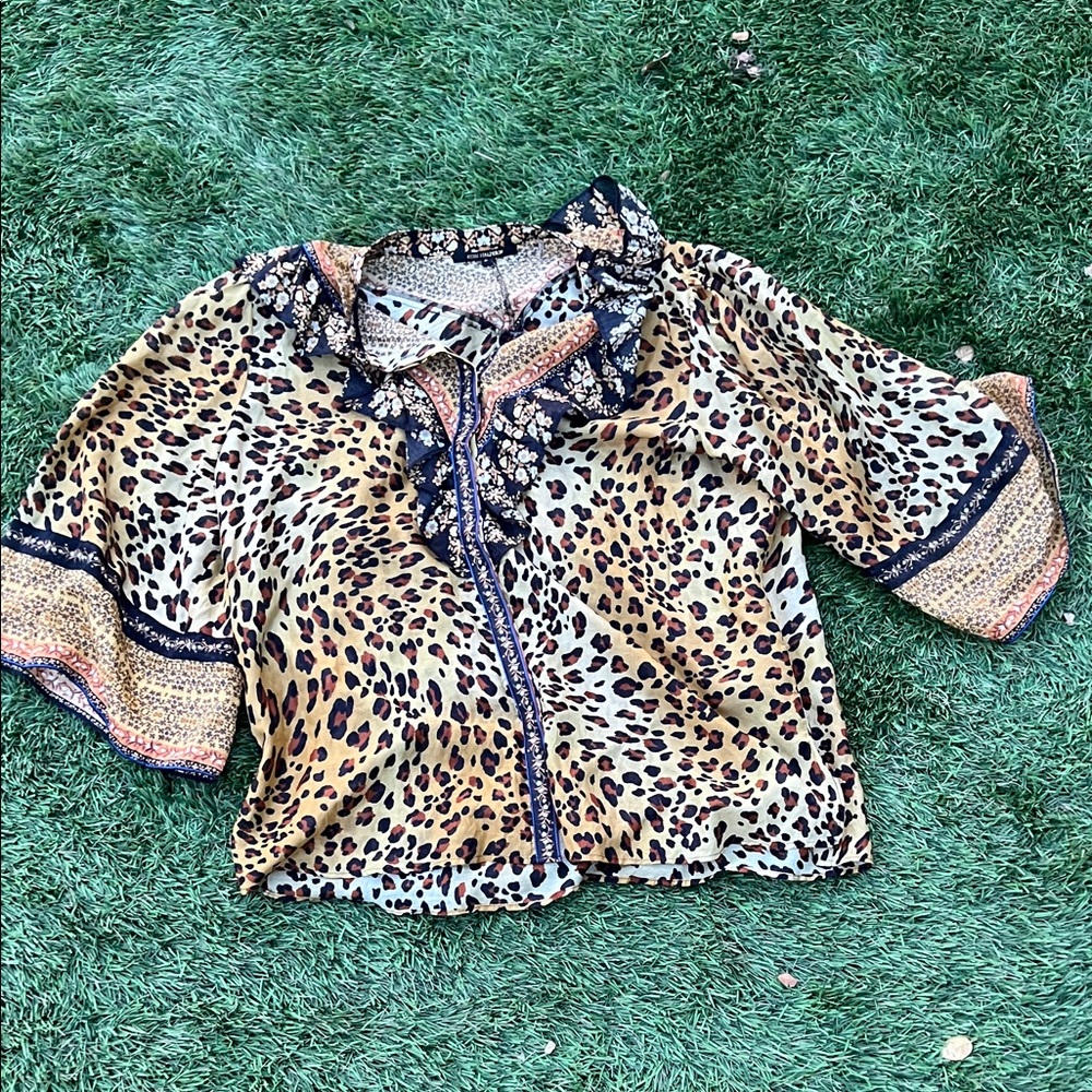 Kobi Halperin Floral and Geometric Print Blouse